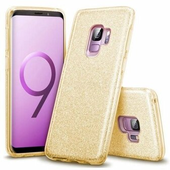 Samsung S9 Siliconen Glitter Hoesje Goud