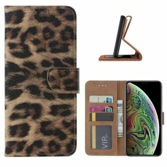 iPhone XS Max Hoesje Met Pasjeshouder Bookcase Luipaard