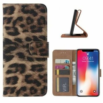 iPhone X Hoesje Met Pasjeshouder Bookcase Luipaard