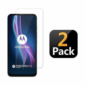 Motorola One Fusion Plus Screenprotector Beschermglas 2x