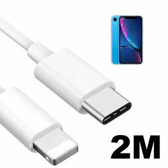 iPhone XR Oplaadkabel USB C Lightning 2 Meter