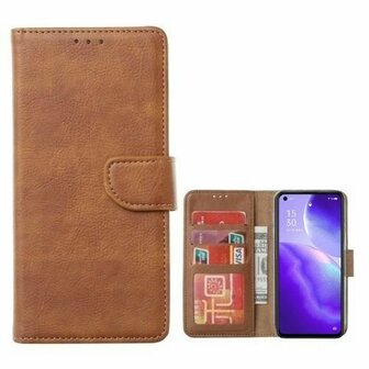 Oppo Reno5 5G Hoesje Met Pasjeshouder Bookcase Bruin