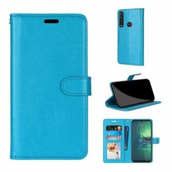 Motorola G8 Power Lite Hoesje Met Pasjeshouder Bookcase Turquoise