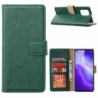 Oppo Reno5 5G Hoesje Met Pasjeshouder Bookcase Donkergroen