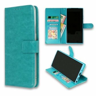 Motorola E7i Power Hoesje Met Pasjeshouder Bookcase Turquoise