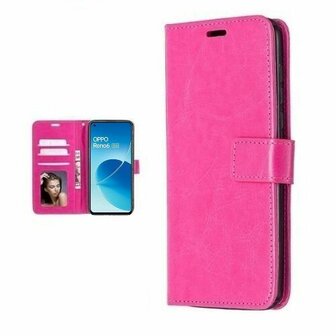 Oppo Reno 6 5G Hoesje Met Pasjeshouder Bookcase Roze