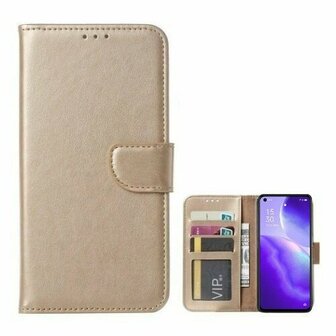 Oppo Reno5 5G Hoesje Met Pasjeshouder Bookcase Goud