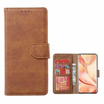 Motorola G9 Plus Hoesje Met Pasjeshouder Bookcase Bruin