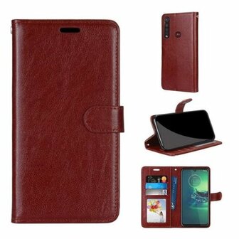 Motorola G8 Play Hoesje Met Pasjeshouder Bookcase Bruin