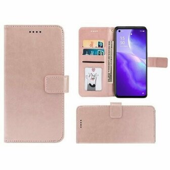 Oppo Reno5 5G Hoesje Met Pasjeshouder Bookcase Rose Goud