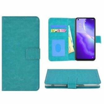 Oppo Reno5 5G Hoesje Met Pasjeshouder Bookcase Turquoise