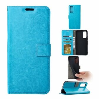Motorola G9 Plus Hoesje Met Pasjeshouder Bookcase Turquoise