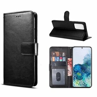 Motorola G9 Plus Hoesje Met Pasjeshouder Bookcase Zwart