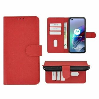 Motorola Moto G100 Hoesje Met Pasjeshouder Bookcase Rood