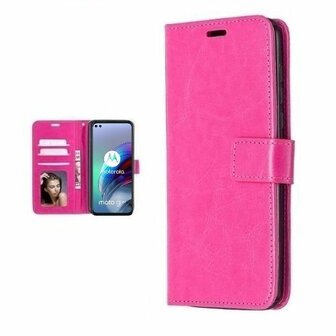 Motorola Moto G100 Hoesje Met Pasjeshouder Bookcase Roze