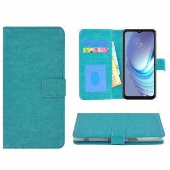 Motorola Moto G50 Hoesje Met Pasjeshouder Bookcase Turquoise