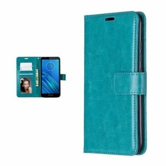 Motorola Moto E6 Hoesje Met Pasjeshouder Bookcase Turquoise