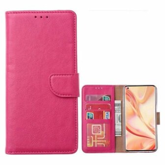 Motorola G9 Plus Hoesje Met Pasjeshouder Bookcase Roze