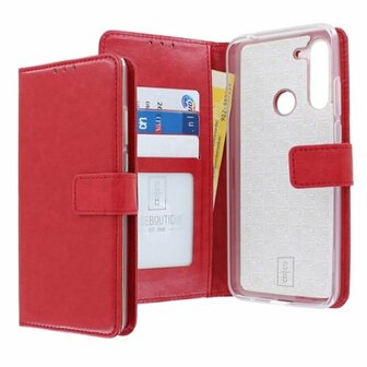 Motorola G Pro Hoesje Met Pasjeshouder Bookcase Rood