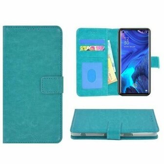 Oppo Reno 4 Hoesje Met Pasjeshouder Bookcase Turquoise