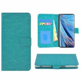 Oppo Find X2 Neo Hoesje Met Pasjeshouder Bookcase Turquoise