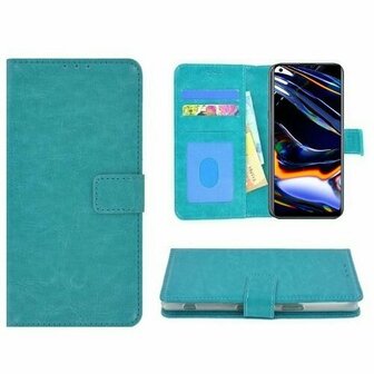 Realme 7 Pro Hoesje Met Pasjeshouder Bookcase Turquoise