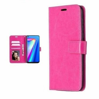 Realme 7 Hoesje Met Pasjeshouder Bookcase Roze