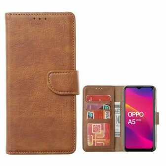 Oppo A5 2020 Hoesje Met Pasjeshouder Bookcase Bruin