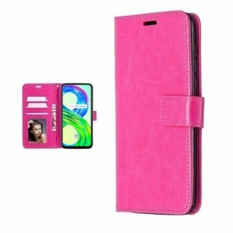 Realme 8 Pro Hoesje Met Pasjeshouder Bookcase Roze