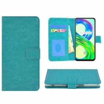 Realme 8 Pro Hoesje Met Pasjeshouder Bookcase Turquoise