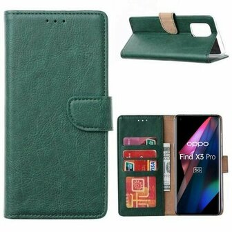 Oppo X3 Pro Hoesje Met Pasjeshouder Bookcase Donkergroen