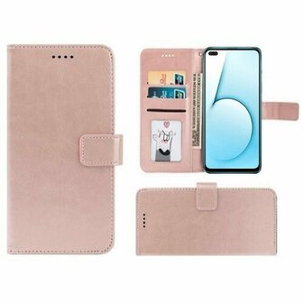 Realme X50 5G Hoesje Met Pasjeshouder Bookcase Rose Goud