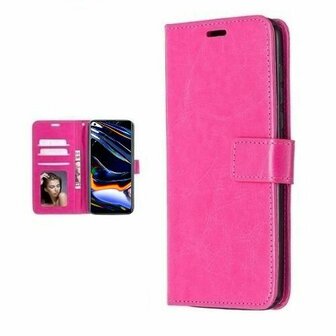 Realme 7 Pro Hoesje Met Pasjeshouder Bookcase Roze