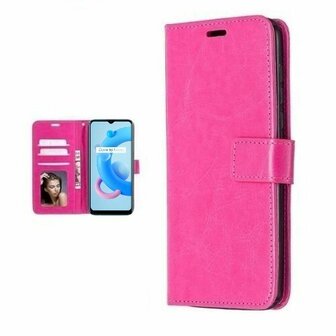 Realme C11 Hoesje Met Pasjeshouder Bookcase Roze