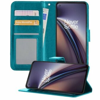 OnePlus Nord CE Hoesje Met Pasjeshouder Bookcase Turquoise