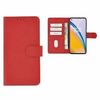 OnePlus Nord 2 Hoesje Met Pasjeshouder Bookcase Rood