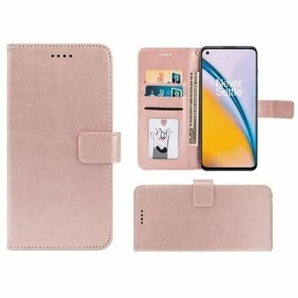 OnePlus Nord 2 Hoesje Met Pasjeshouder Bookcase Rose Goud