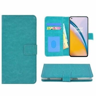 OnePlus Nord 2 Hoesje Met Pasjeshouder Bookcase Turquoise