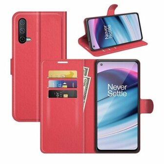 OnePlus Nord CE Hoesje Met Pasjeshouder Bookcase Rood