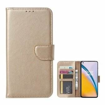 OnePlus Nord 2 Hoesje Met Pasjeshouder Bookcase Goud