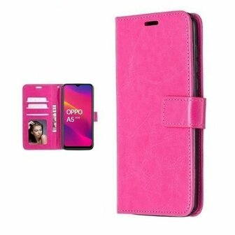 Oppo A5 2020 Hoesje Met Pasjeshouder Bookcase Roze