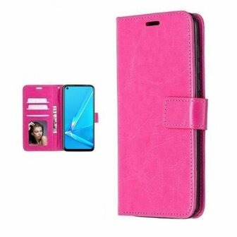 Oppo A92 Hoesje Met Pasjeshouder Bookcase Roze