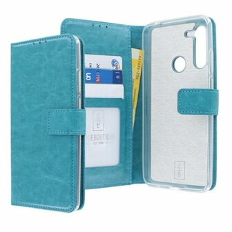 Motorola Moto G8 Power Hoesje Met Pasjeshouder Bookcase Turquoise