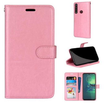 Motorola G8 Power Lite Hoesje Met Pasjeshouder Bookcase Rose Goud