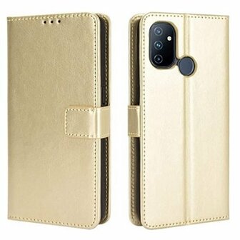 OnePlus Nord N100 Hoesje Met Pasjeshouder Bookcase Goud