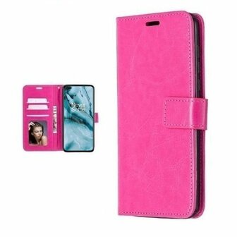 OnePlus Nord Hoesje Met Pasjeshouder Bookcase Roze