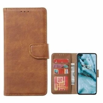 OnePlus Nord Hoesje Met Pasjeshouder Bookcase Goud