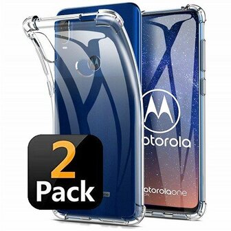 Motorola One Vision Hoesje Siliconen TPU Transparant 2x
