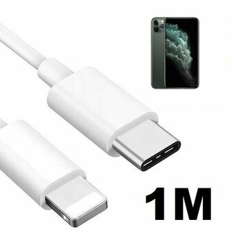 iPhone 11 Pro Max Oplaadkabel USB C Lightning 1 Meter