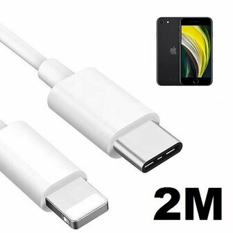 iPhone SE 2020 Oplaadkabel USB C Lightning 2 Meter